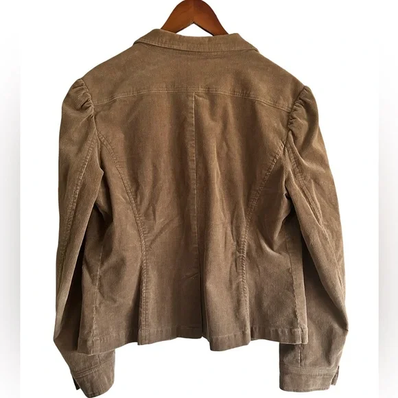 Vintage Per Se Tan Stretch Corduroy Blazer Jacket Cotton Blend Spandex Large - Picture 4 of 8